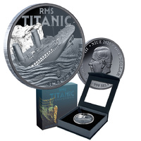 2025 $1 RMS Titanic Silver Black Proof Coin