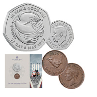 2025 50p 80th Anniversary of VE Day Two Coin Set