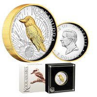 2025 $2 Australian Kookaburra 2oz High Relief Silver Gilded Proof Coin