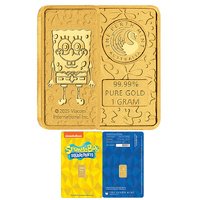 2025 Spongebob Squarepants 1g Gold Minted Bar
