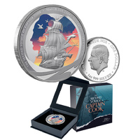 2025 $1 Capt. Cook The Search for Terra Australis 1oz Silver Proof Coloured Coin