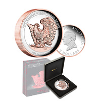 2025 $2 Australian Wedge-Tailed Eagle 2oz Silver Proof Rose Gold Gilded Ultra High Relief Coin