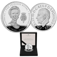 2025 £5 75th Birthday of HRH The Princess Royal Silver Proof Coin