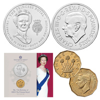 2025 £5 75th Birthday of HRH The Princess Royal 2 Coin Set