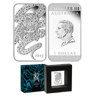 2025 $1 Dragon 1oz Rectangle Silver Proof Coin