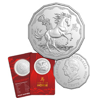 2026 50c Lunar Year of the Horse Tetradecagon UNC Coin