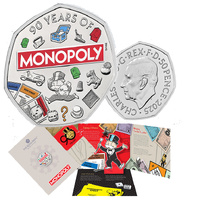 2025 50p Monopoly Coloured BUNC Coin