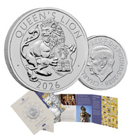 2026 £5 Royal Tudor Beasts - The Queen's Lion BUNC