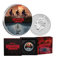 2026 $1 Stranger Things - The Upside Down 1oz Silver Coloured Coin