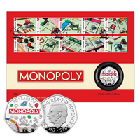 2025 Monopoly Coin Cover Coloured Silver Proof PNC