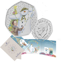 2025 50p The Snowman Coloured BUNC Coin