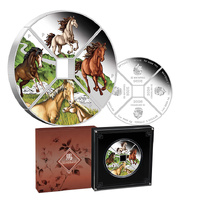 2026 Year of the Horse Quadrant 1oz Silver Proof Coloured Four-Coin Set