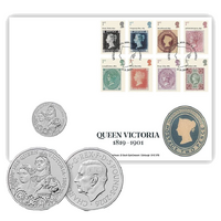 2025 The Stamps of Queen Victoria Brilliant Uncirculated Coin Cover