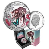 2025 $1 Cute and Cuddly Baby Sugar Glider 1oz Coloured Silver Proof Coin