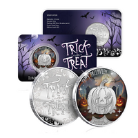 Halloween Trick or Treat Silver Plated Medal