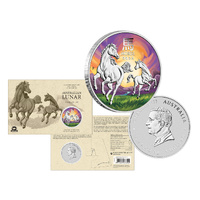 2026 $1 Year of the Horse 1oz Silver Coloured Coin ANDA Melbourne Money Expo