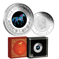 2026 $1 Year of the Horse 1oz Silver Opal Proof