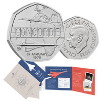 2026 50p 50th Anniversary of the First Flight of Concorde BUNC Coin
