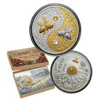 2026 Harmony Bee 5oz .999 Copper with Silver & Gold Gilding