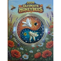 2026 Ultimate Honeybees 1oz bi-metal .999 Copper with Crystals