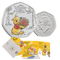 2026 50p 100 Years of Winnie the Pooh Kindness Coloured BUNC Coin