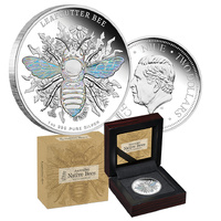 2026 $1 Australian Native Bees - Leafcutter Bee 1oz Silver Proof Hologram Coin