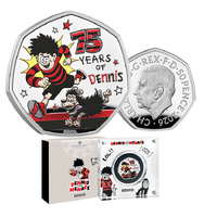 2026 50p 75 Years of Dennis the Menace Coloured Silver Proof Coin