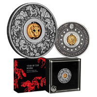 2026 $1 Year of the Horse 1oz Silver Antiqued Rotating Charm Coin