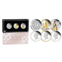 2026 $1 H.M. Queen Elizabeth II 100th Anniversary 1oz Silver Three-Coin Set