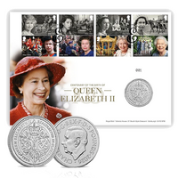 2026 Centenary of the Birth of Queen Elizabeth II Brilliant Uncirculated Coin Cover