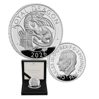 2026 £5 The Royal Tudor Beasts The Royal Dragon 1oz Silver Proof Coin