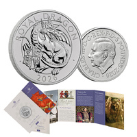 2026 £5 The Royal Tudor Beasts The Royal Dragon BUNC Coin