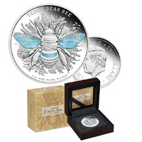2026 $1 Australian Native Bees - Teddy Bear Bee 1oz Silver Proof Hologram Coin