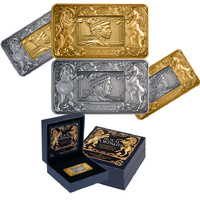 2026 $5 Elizabeth II & Charles III Revolving Rectangle Gold-plated 2oz Silver Antique Coin