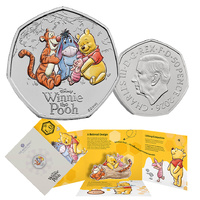 2026 50p 100 Years of Winnie the Pooh Friendship Coloured BUNC Coin
