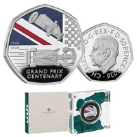 2026 50p 100 Years of the Grand Prix in Britain Silver Proof Coin