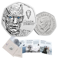 2026 50p Game of Thrones (Ice) Coloured BUNC Coin