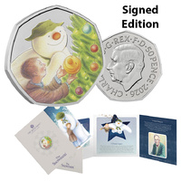 2026 50p The Snowman Coloured BUNC Coin (signed)
