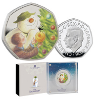 2026 50p The Snowman Coloured Silver Proof Coin