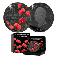 2027 50c Poppies and Peace Remembrance 50mm Coin Lux Edition