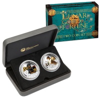 2018 $1 Year of the Dog Wealth and Wisdom 1oz Silver Proof Pair