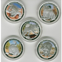 2013-14 1oz Silver Megafauna Series all 5 coins