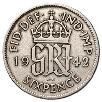 1920-1946 Wedding Silver Sixpence