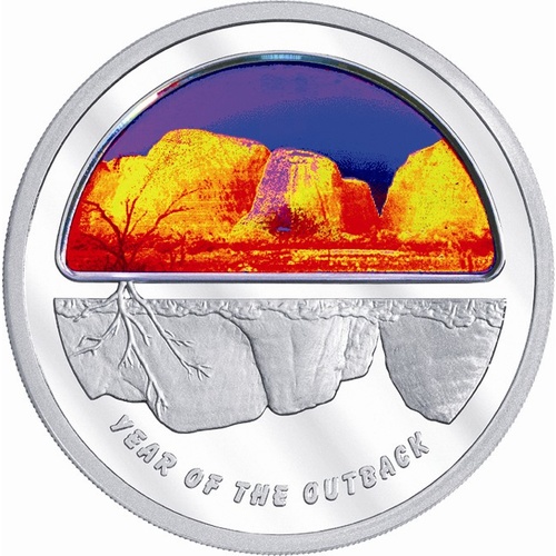 2002 $5 Finale Coin Year of the Outback Hologram Coin