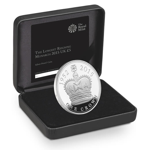 2015 UK £5 Longest Reigning Monarch Silver Proof Coin