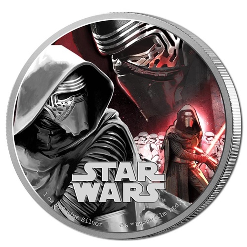2016 Niue $2 Star Wars - the Force Awakens - Kylo Rren 1oz Silver Proof Coin