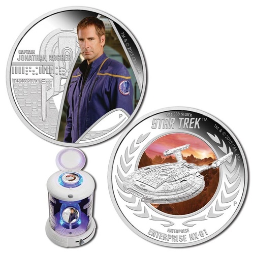 2015 $1 Star Trek - Captain Archer Enterprise NX01 1oz Silver Proof Pair