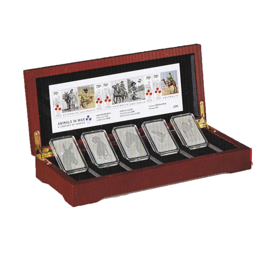 2015 Animals in War Ingot Set incl A Centenary of Service: Animals in War Stamps
