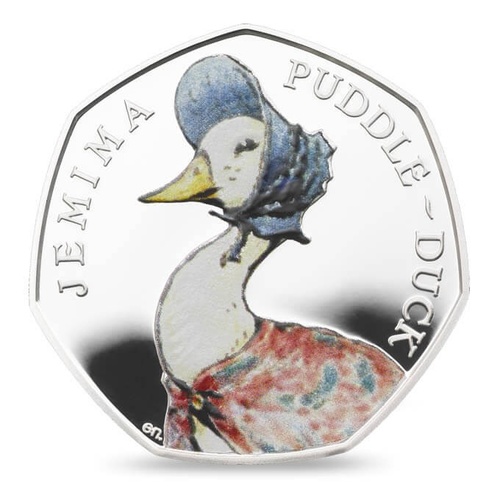 2016 UK 50p Jemima Puddle Duck 150th Anniversary Silver Proof