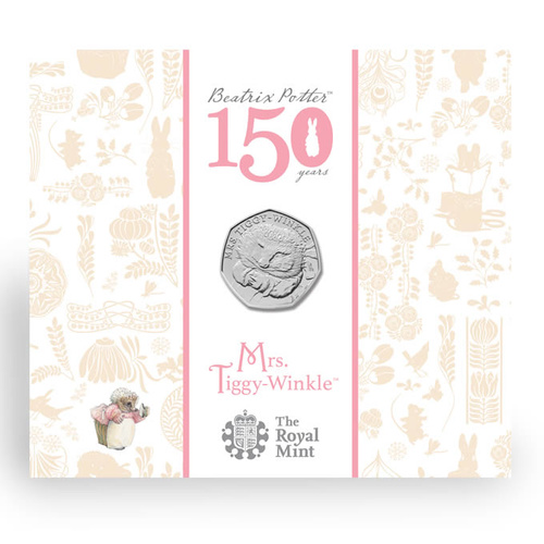 2016 UK 50p Mrs Tiggy Winkle 150th Anniversary BU